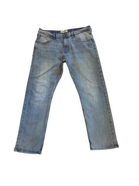 Wrangler 20X Jeans Mens 36x29 Blue Athletic Fit Tapered Leg Stretch Distressed